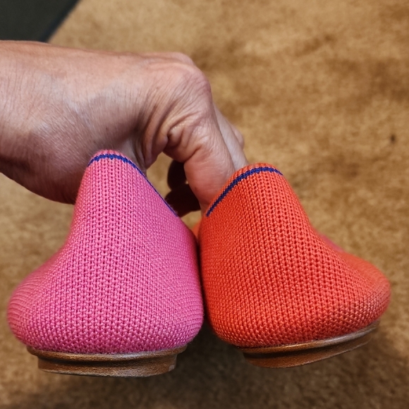 Rothy's X Marta Ferri Flats Flame Azalea Colorblock Especial Edition Retired - Picture 5 of 15